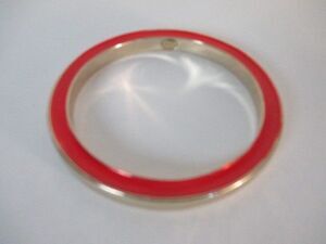Gerard Yosca Red Enamel Gold Thick Bangle bracelet NWOT $160